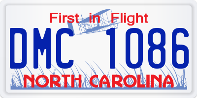 NC license plate DMC1086