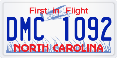 NC license plate DMC1092