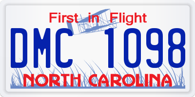 NC license plate DMC1098