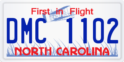 NC license plate DMC1102