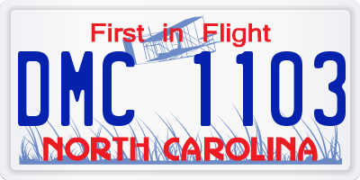 NC license plate DMC1103
