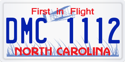 NC license plate DMC1112