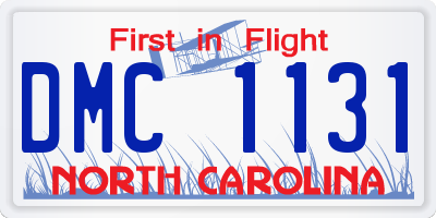 NC license plate DMC1131