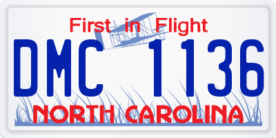 NC license plate DMC1136