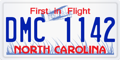 NC license plate DMC1142