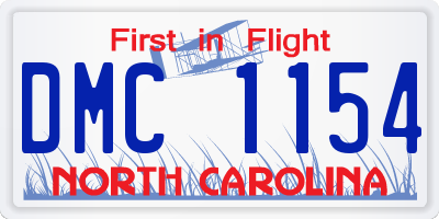 NC license plate DMC1154