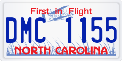 NC license plate DMC1155