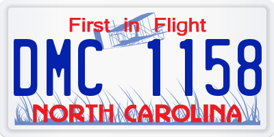 NC license plate DMC1158