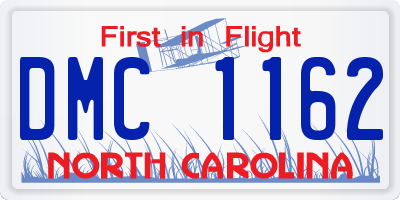 NC license plate DMC1162