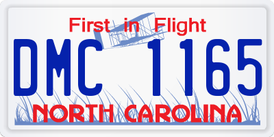 NC license plate DMC1165