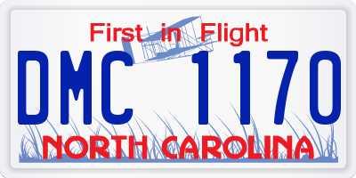 NC license plate DMC1170