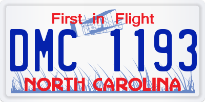 NC license plate DMC1193