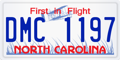NC license plate DMC1197