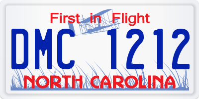 NC license plate DMC1212