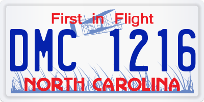 NC license plate DMC1216