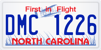 NC license plate DMC1226