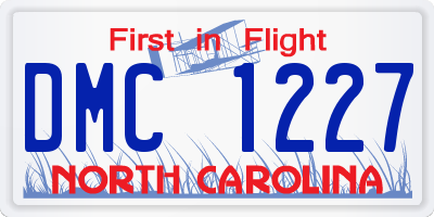 NC license plate DMC1227