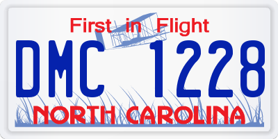 NC license plate DMC1228