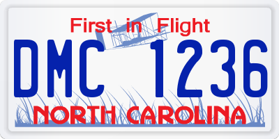 NC license plate DMC1236