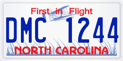 NC license plate DMC1244