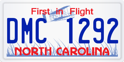 NC license plate DMC1292