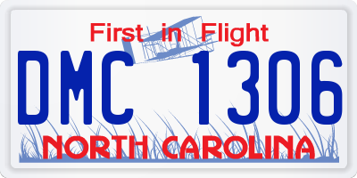 NC license plate DMC1306