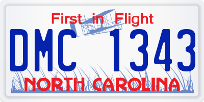 NC license plate DMC1343
