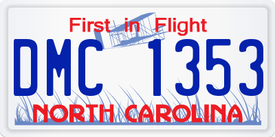 NC license plate DMC1353