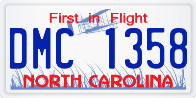NC license plate DMC1358