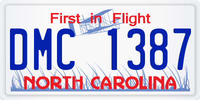 NC license plate DMC1387