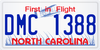NC license plate DMC1388