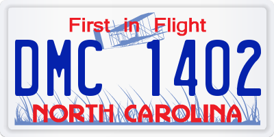 NC license plate DMC1402