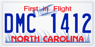 NC license plate DMC1412