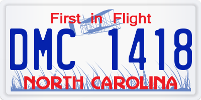 NC license plate DMC1418