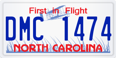 NC license plate DMC1474