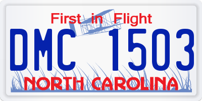 NC license plate DMC1503