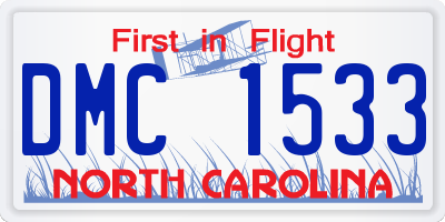 NC license plate DMC1533