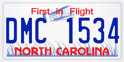 NC license plate DMC1534