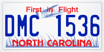 NC license plate DMC1536