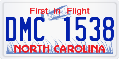 NC license plate DMC1538