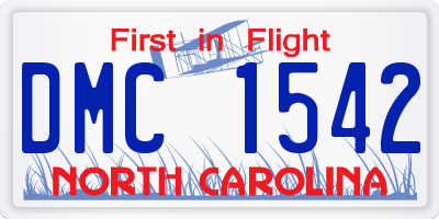 NC license plate DMC1542