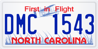 NC license plate DMC1543