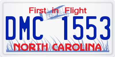 NC license plate DMC1553