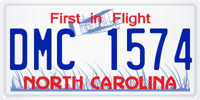 NC license plate DMC1574