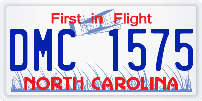 NC license plate DMC1575