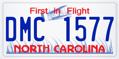 NC license plate DMC1577