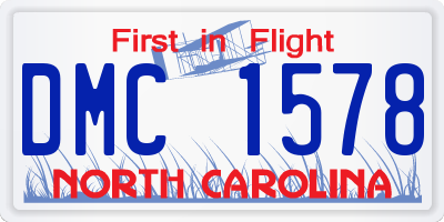 NC license plate DMC1578