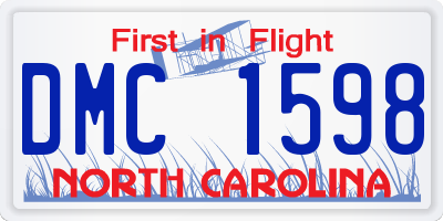 NC license plate DMC1598