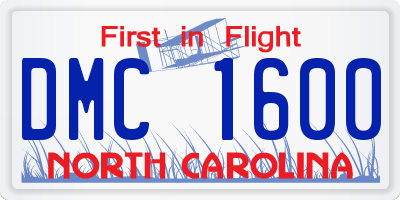 NC license plate DMC1600