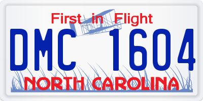 NC license plate DMC1604